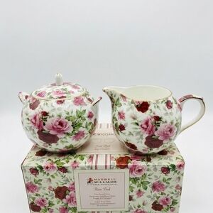 Maxwell And Williams Rose Bud Floral Creamer and Sugar Set
